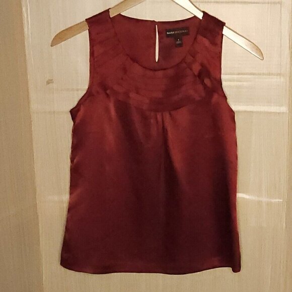 Dana Buchman Maroon Silky Sleeveless Top Small - Picture 1 of 8